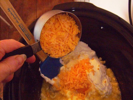 adding cheese to Crock Pot