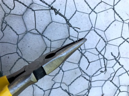 DIY Hanging Envelope Planter - use pliers to tie all loose ends