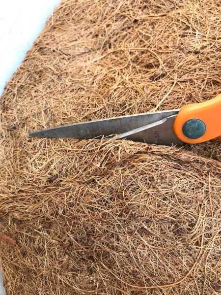 DIY Hanging Envelope Planter - cut liner to fit