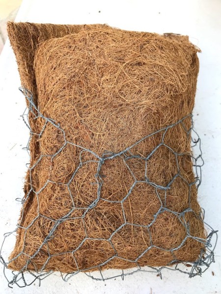 DIY Hanging Envelope Planter - fit the liner inside the wire envelop