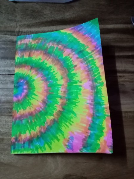 Tie Dye Notebook Cover - done