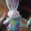 Identifying a Stuffed Rabbit - tubby stuffed bunny with floral fabric body and inside of its ears