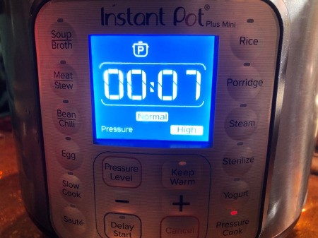 time set on Instant pot