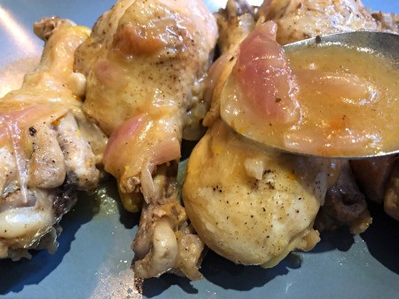 cooked Citrus Chicken with Onion Gravy
