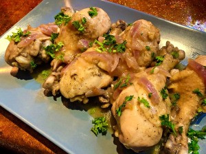 Instant Pot Citrus Chicken with Onion Gravy on tray
