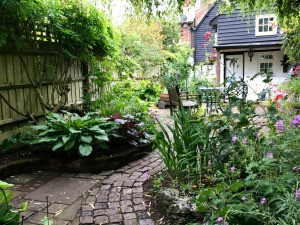 A beautifully landscaped garden.