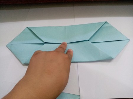 How to Make a Paper Office Supplies Container - fold two edges toward the center