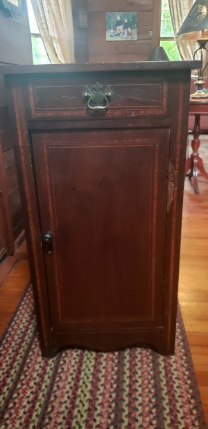 Identifying an Inlaid Cabinet - cabinet with drawer and door