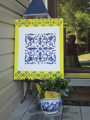 Easy Canvas Art -artwork displayed outside on porch