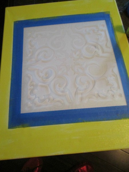 Easy Canvas Art - paint border yellow