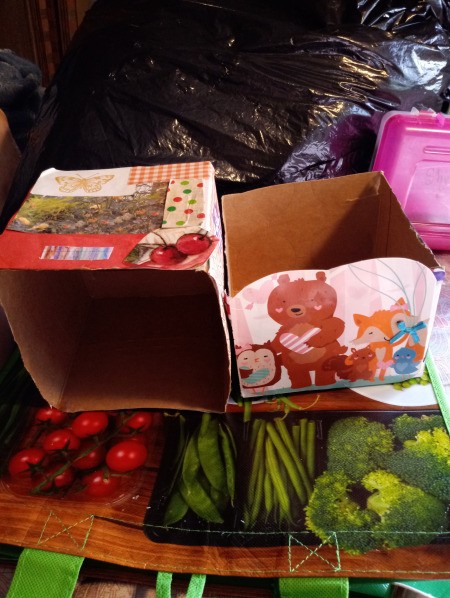 Upcycled Sliding Drawer from a Soda Box - drawer sitting next to box