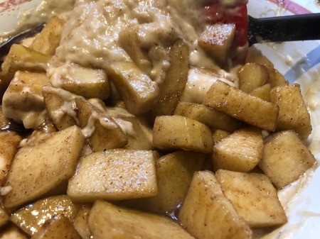 mixing bananas & apple mixture