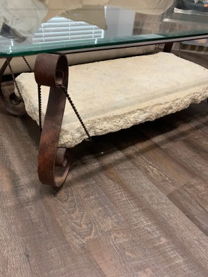 Identifying the Manufacturer of This Coffee Table - glass topped, metal based table