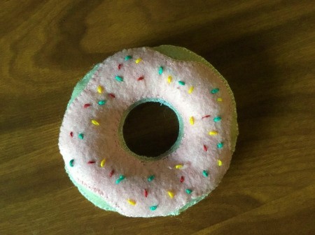 Donut Pin Cushion - sew the opening closed