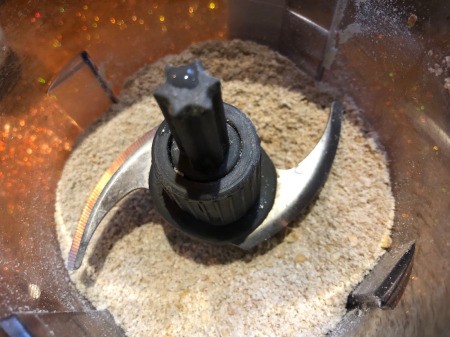 grinding oatmeal in food processor
