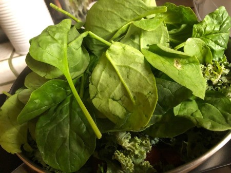 Kale & Spinach Sausage added to Skillet