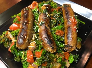 Sausage Kale Spinach on plate