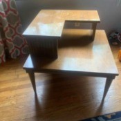 Value of a Mersman 8068 Two-Tier Side Table - light wood table