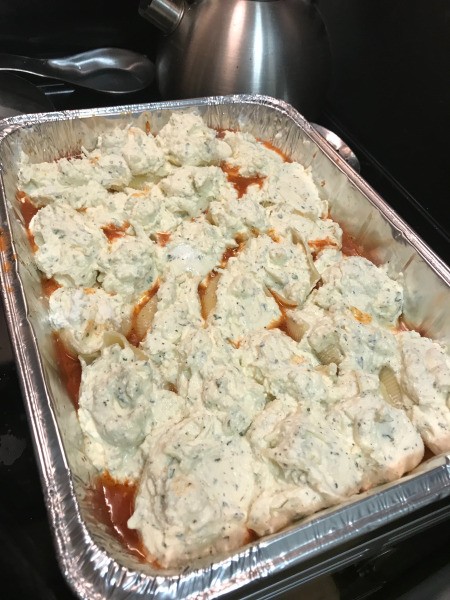 stuffed shells in pan