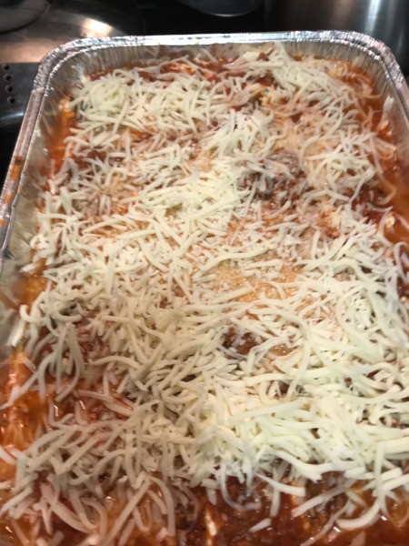 parmesean on top of meat sauce