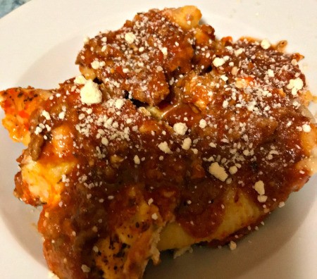 Homemade Stuffed Shells with Meat Sauce