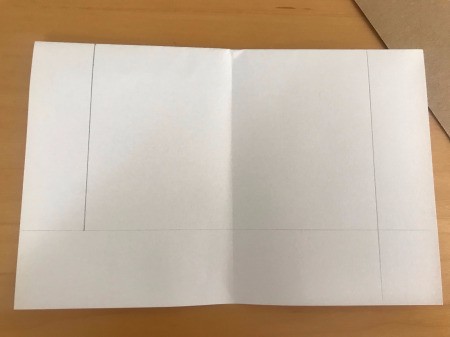 Cut Out "MOM" Card for Mother's Day - lines drawn along sides and bottom