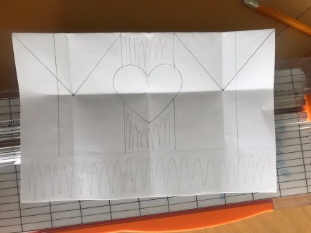 Cut Out "MOM" Card for Mother's Day - shade areas that will be cut away