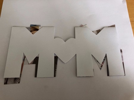 Cut Out "MOM" Card for Mother's Day - flip over and cut off excess paper