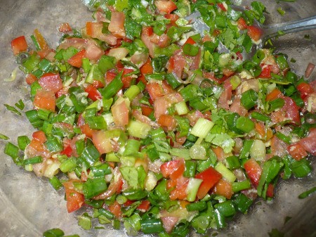 mixed chopped vegetables