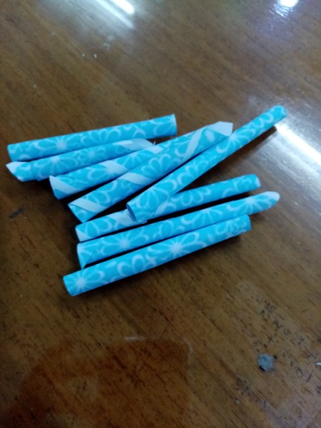 How to Make Paper Flower Wall Decor - cut some of your sticks into short lengths