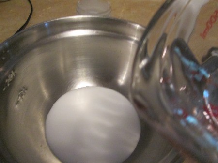 How to Make a Stiffened Doily Bowl - mix glue and water in a large bowl
