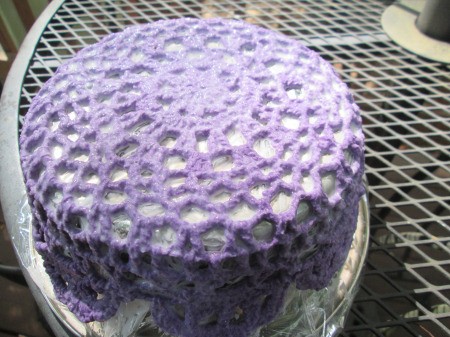 How to Make a Stiffened Doily Bowl - allow to dry