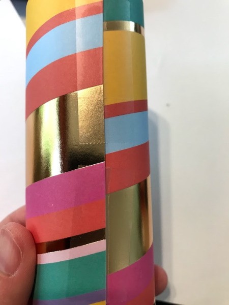 DIY Paper Towel Roll Kaleidoscope -  secure with tape