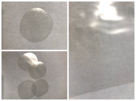 DIY Paper Towel Roll Kaleidoscope - plastic sheet circle