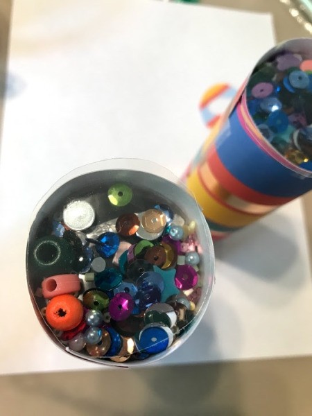 DIY Paper Towel Roll Kaleidoscope - closeup of one