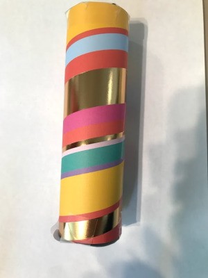 DIY Paper Towel Roll Kaleidoscope - finished kaleidoscope