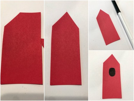 Rocket Paper Twirler Room Decor - rocket shapes cut from red paper