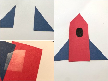Rocket Paper Twirler Room Decor - glue rocket pieces together