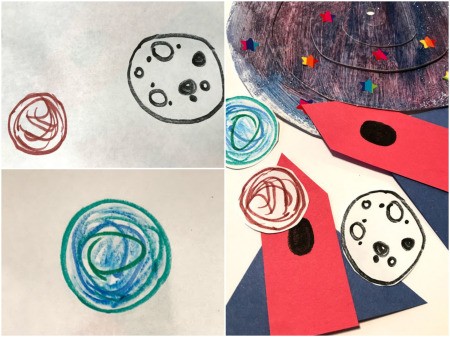 Rocket Paper Twirler Room Decor - have child draw planets
