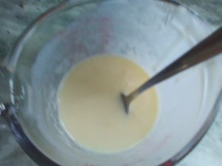 mixing egg & milk