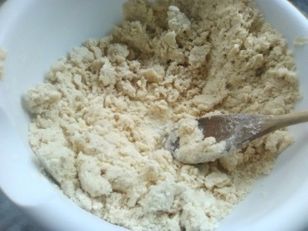 mixed water in dough