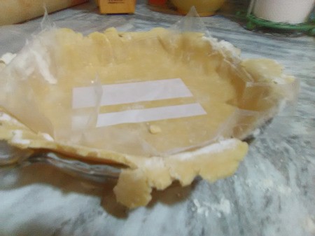 bottom dough in pie pan
