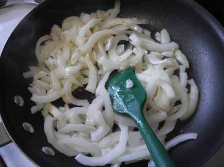 Stir Fried Onions in pan