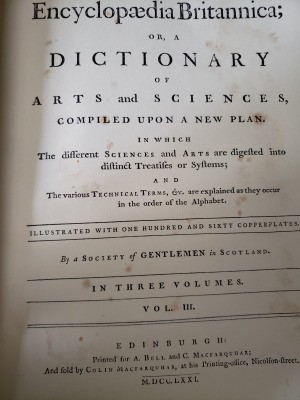 Value of 1771 Encyclopedia Britannica - cover page