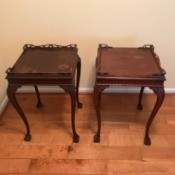 Value of Mersman Side Tables - matching tables with decorative filagree on long sides and corners