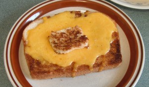 Egg on Toast with melted cheese on top