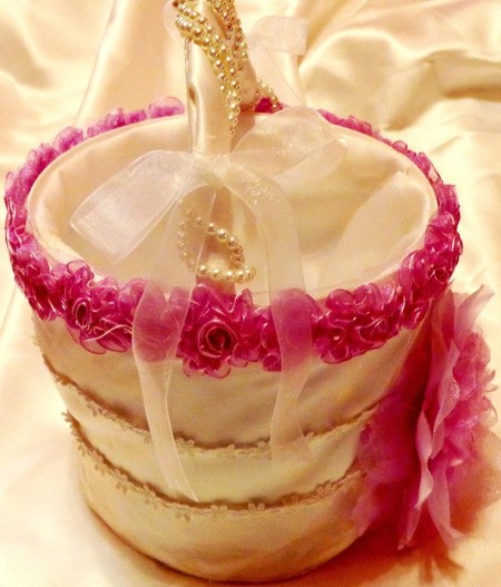 Homemade Recycled Flower Girl Basket