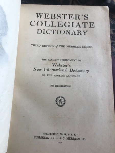 Value of a Webster's Collegiate Dictionary - cover page