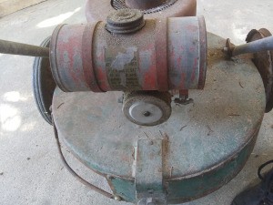 Identifying an Old Gas Mower - old round housing gas mower