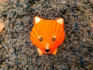 Make a Cute Fox from Shells - finished shell fox face